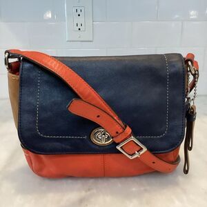 Coach Park Color Block Crossbody Leather Shoulder Bag